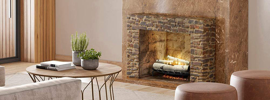 Dimplex Birch electric fireplace log Set in a fireplace