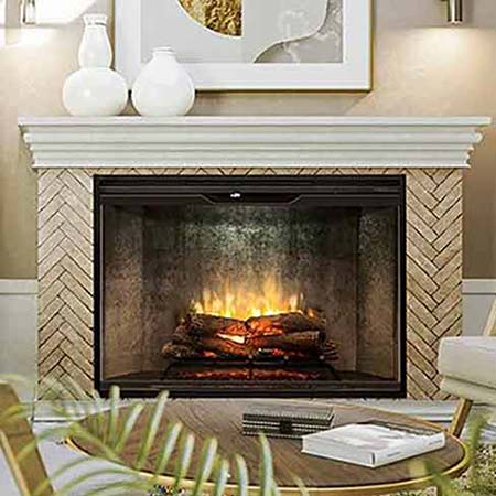 electric log fireplace lifestyle